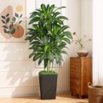 5FT Artificial Dracaena Tree - High-Density Foliage Fake Plant with Black Tall P... - Image 2