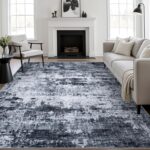 5x7 Area Rug Living Room Rug: Washable Modern Abstract Soft Thin Rug Indoor Floo... - Image 2