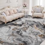 5x7 Area Rugs for Living Room, Modern Abstract Rug for Bedroom, Contemporary Mac... - Image 2
