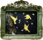 5x7 Vintage Picture Frame, Antique Green Ornate Carved Horizontal Landscape Fram... - Image 2