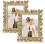 5x7 Wedding Frame Gold, 2 Pack Decorative Picture Frame with Stand for Tabletop ... - Image 2