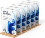 5×7 inch acrylic sign holder with polished and waxed wood base, Easy set table t... - Image 2