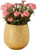 6 Inch Golden Plant Pot, Small Succulent Planter for Indoor Plants, Tabletop Dec... - Image 2