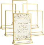 6 Pack 5x7 Acrylic Sign Holder with Gold Borders, Double Sided Gold Picture Fram... - Image 2