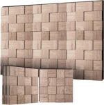 6-Pack Art 3D Wall Panels, Wood Textured Wall Panels, 15.7"×15.7" Modern Wall Pa... - Image 2