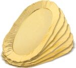 6 Pcs Gold Plastic Serving Trays Reusable Party Platters for Desserts, Snacks, C... - Image 2