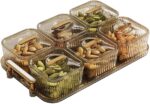 6 Pcs Snack Serving Tray, Square Condiment Dish Rack Organizer Set with Lids, Re... - Image 2