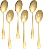 6 Pieces Serving Spoons Set, 8.7 Inch Serving Spoon, Includes 3 Server Spoon and... - Image 2