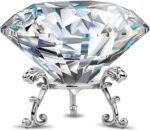 60mm(2.36 in) Large Crystal Diamond Paperweight with Stand Jewels Wedding Decora... - Image 2