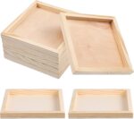 6Pcs Unfinished Wood Trays, 4.7in Small Montessori Platters Wooden Serving Trays... - Image 2