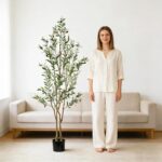 6ft Olive Trees Artificial Indoor 2in1, Fake Large Tall Olive Plant for Living R... - Image 2