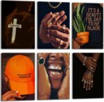 6pcs Black man Canvas Wall Art Black Man Trend Luxury Street Posters Prints Artw... - Image 2