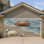 6x13ft 3D Style Luxury Crab Garage Door Banner Cover, Summer Beach Coastal Seali... - Image 2
