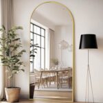 76"X34" Large Floor Mirror Full Length, Gold Arched Full Length Mirror with Stan... - Image 2