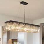 7PM Rectangle K9 Crystal Chandelier Modern Rectangular Pendant Lighting Fixture ... - Image 2