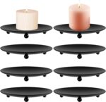 8 PCS Iron Plate Candle Holder,Candle Stand for LED & Wax Candles,Black Candle H... - Image 2