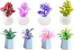 8 Pcs Miniature Potted Plants Set – 1:12 Scale Dollhouse Greenery Ornaments, Rea... - Image 2
