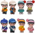 8Pcs Mini Boy and Girl Statue Dollhouse People Figures Set Resin Cake Toppers fo... - Image 2