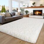 8x10 Area Rugs for Living Room Bedroom, Ultra Soft Fluffy Cream White Large Rug ... - Image 2