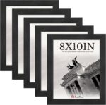 8x10 Picture Frame 5-Pack - Black Wooden 10x8 Frames with Tempered Glass, Classi... - Image 2
