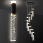 9-Lights Led Chandelier, Black and Gold Crystal Modern Led Chandelier for Dining... - Image 2