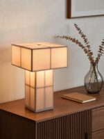 9.1''Modern Table Lamp with Silky White,Handmade Bedside Lamp for Home Decor,Cor... - Image 2