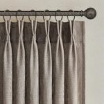 96 Inches Long Pleated Sheer Curtains,Dark Linen Blended Light Filtering Window ... - Image 2
