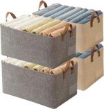 AARAINBOW 4 Pcs Closet Clothes Organizer with Handle, Closet Shelf Fabric Storag... - Image 2