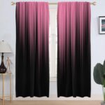 AAtter Pink and Black Window Curtain Ombre Abstract Women Gothic Preppy Designer... - Image 2