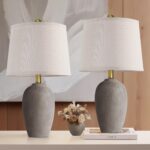 AIEAMPDO 21'' Set of 2 Farmhouse Ceramic Table Lamps for Living Room Bedroom, Ni... - Image 2