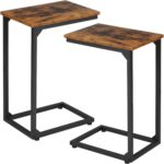 AMHANCIBLE C Shaped Side Table, End Tables Living Room Set of 2, Slide Under Cou... - Image 2