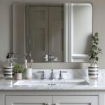 ANDY STAR 30”x40”Chrome Mirror for Bathroom, Rounded Rectangle Bathroom Mirror, ... - Image 2