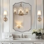 ANDY STAR Chrome Bathroom Mirror, 24x40 Inch Polished Silver Scalloped Mirror, B... - Image 2