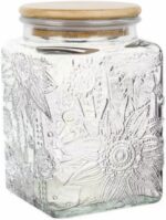 ANSQU Square Glass Jar, 25.3oz Vintage Glass Jar with Lid, Glass Food Storage Co... - Image 2