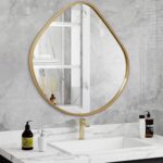 AOAOPQ Irregular Wall Small Gold Framed Mirror for Bathroom Accent Wall Modern R... - Image 2