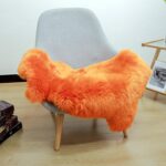 AOGELAN Orange Premium Genuine Sheepskin Rug, Genuine Sheepskin Natural Lambskin... - Image 2