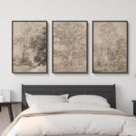 ARPEOTCY 3 Pcs Oversized Framed Canvas Wall Art, Large Vintage Wall Art for Livi... - Image 2