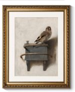 ARPEOTCY Vintage Gold Framed Bird Wall Art, Bedroom Bathroom Goldfinch Picture W... - Image 2