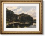 ARPEOTCY Vintage Scenery Decor Gold Framed Wall Art, Silent Pond Paintings Livin... - Image 2