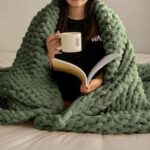 ATMOSURELY Ultra Soft Sage Green Chunky Knit Throw Blanket Cozy Fluffy Chenille ... - Image 2