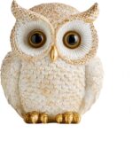AWNR Golden Owl Statue - Elegant Fake Owl Figurine for Home & Garden Decor, Witc... - Image 2