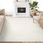 Abani Cream Area Rug for Living Room, Bedroom - Pebble Pattern - 8 x 10 - Durabl... - Image 2