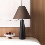 Abani Table Lamp Sienna Tapered 26.5” – Contemporary Brown Resin Base with Wide ... - Image 2