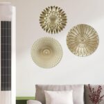 Abizarch 3Pcs Metal Plate Wall Decor Modern Style Abstract Wall Art Gold Wall Ar... - Image 2
