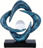 Abstract Art Sculpture, Resin Gold Decorative Statue, Modern White Ornaments for... - Image 2