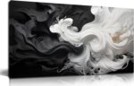 Abstract Black and White Wall Art for Living Room, Modern Minimalist Neutral Can... - Image 2