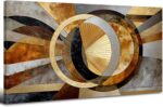 Abstract Geometric Canvas Wall Art Modern Neutral Picture Black Grey and Gold Wa... - Image 2
