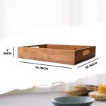 Acacia Wood Wooden Serving Tray – Premium Wooden Tray for Kitchen & Dining | 14’... - Image 2