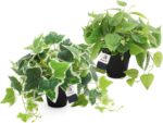 AceList 2 Pack Fake Plants Decor, Artificial Plants for Home Decor Indoor, Fake ... - Image 2