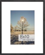 Acovy 8x10 Picture Frame, Inclined Plane Aluminum Photo 8x10 Frame Matted to 5x7... - Image 2